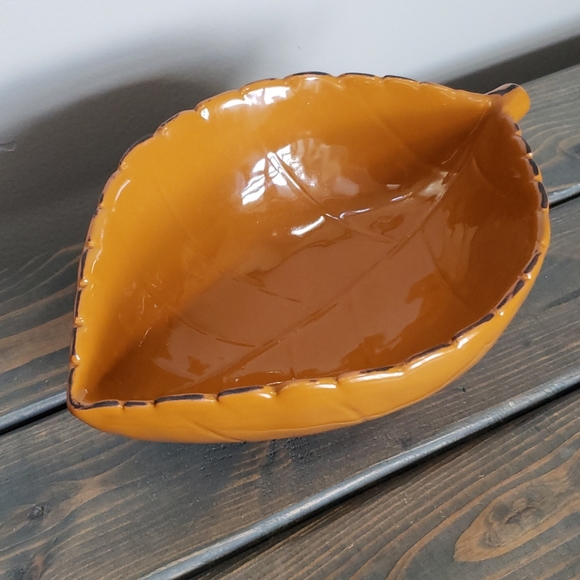 None Other - 3 for $20 Weathered Rust or copper colored leaf dish, bowl